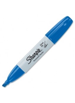 Sharpie 38203 Permanent Markers, Chisel point, Blue ink, Dozen